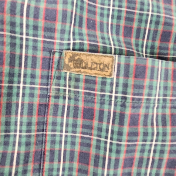 Vintage Pendleton 100% Cotton Button Down Pocket Shirt. Plaid Green and Red. XL - Picture 3 of 7